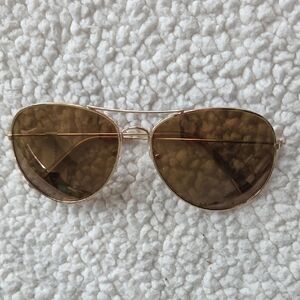 Anthropologie NEW Gold Aviator Sunglasses